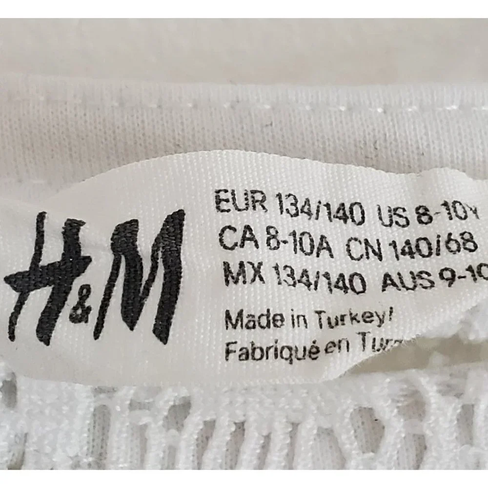 H&M White Lace Top Junior Size 8-10Y